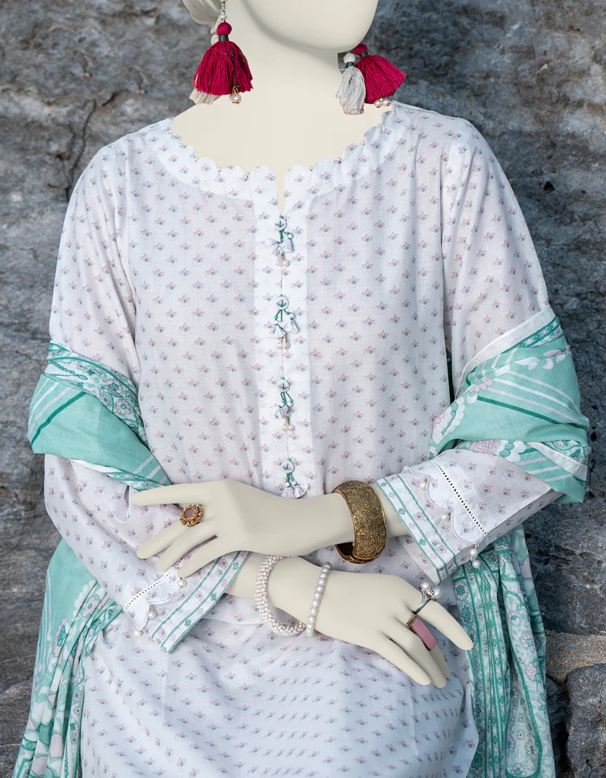 WHITE LAWN 2PC UNSTITCHED | JLAWN-S-JDS-24-1007 GRACE-3 - Image 2