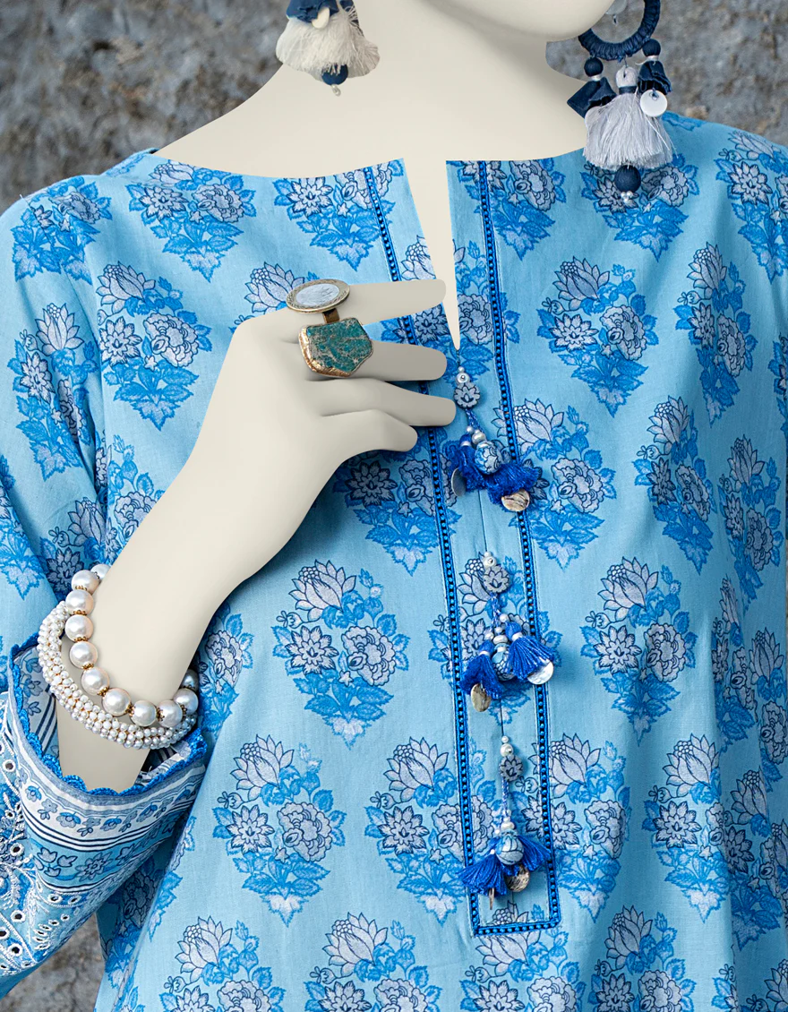 BLUE LAWN 2PC UNSTITCHED | JLAWN-S-JDS-24-1008 GRACE-4 - Image 2