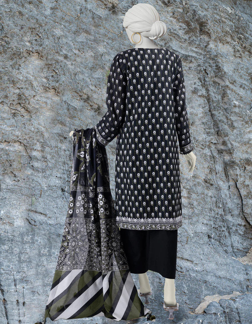 BLACK LAWN 2PC UNSTITCHED | JLAWN-S-JDS-24-1010 - Image 2