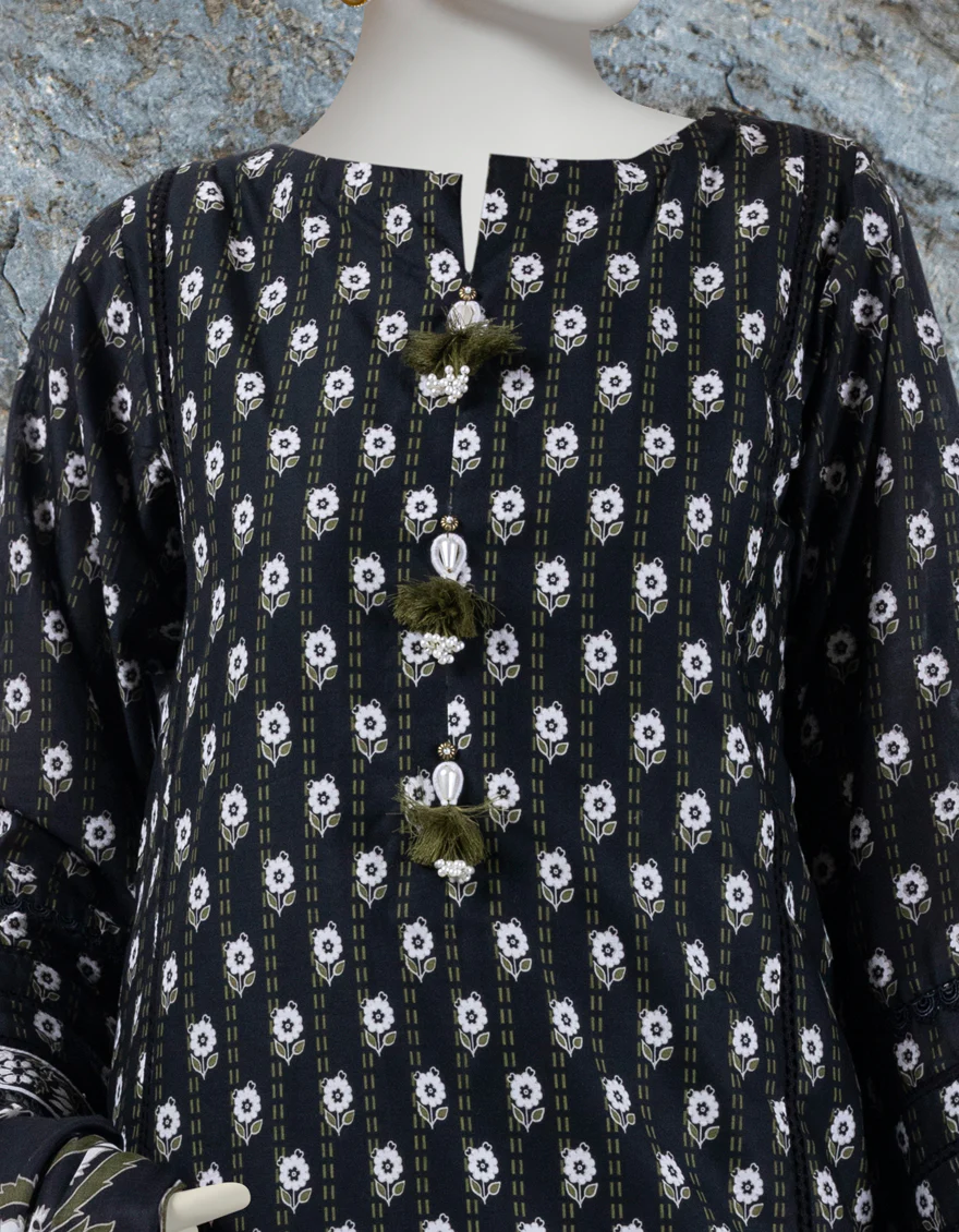 BLACK LAWN 2PC UNSTITCHED | JLAWN-S-JDS-24-1010 - Image 3