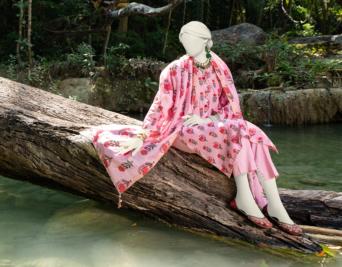 PINK LAWN 2PC UNSTITCHED | JLAWN-S-JDS-24-1021 GULRUKH-1 - Image 4