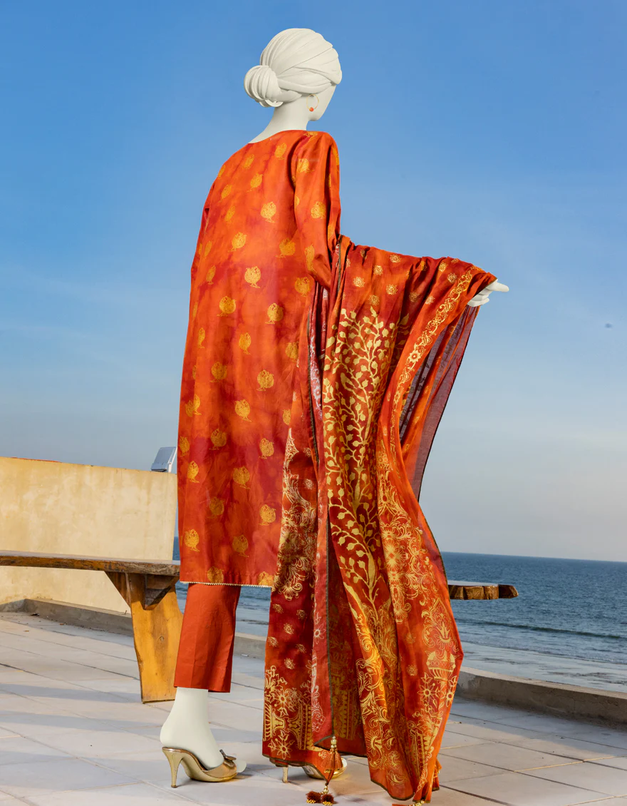 ORANGE LAWN 2PC UNSTITCHED | JLAWN-S-JDS-24-1050 MITHRIL-02 - Image 2