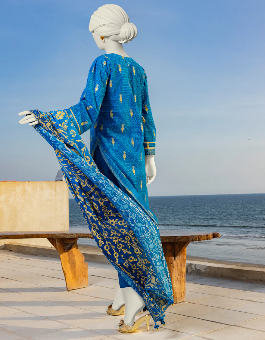 BLUE LAWN 2PC UNSTITCHED | JLAWN-S-JDS-24-1051 MITHRIL-03 - Image 2