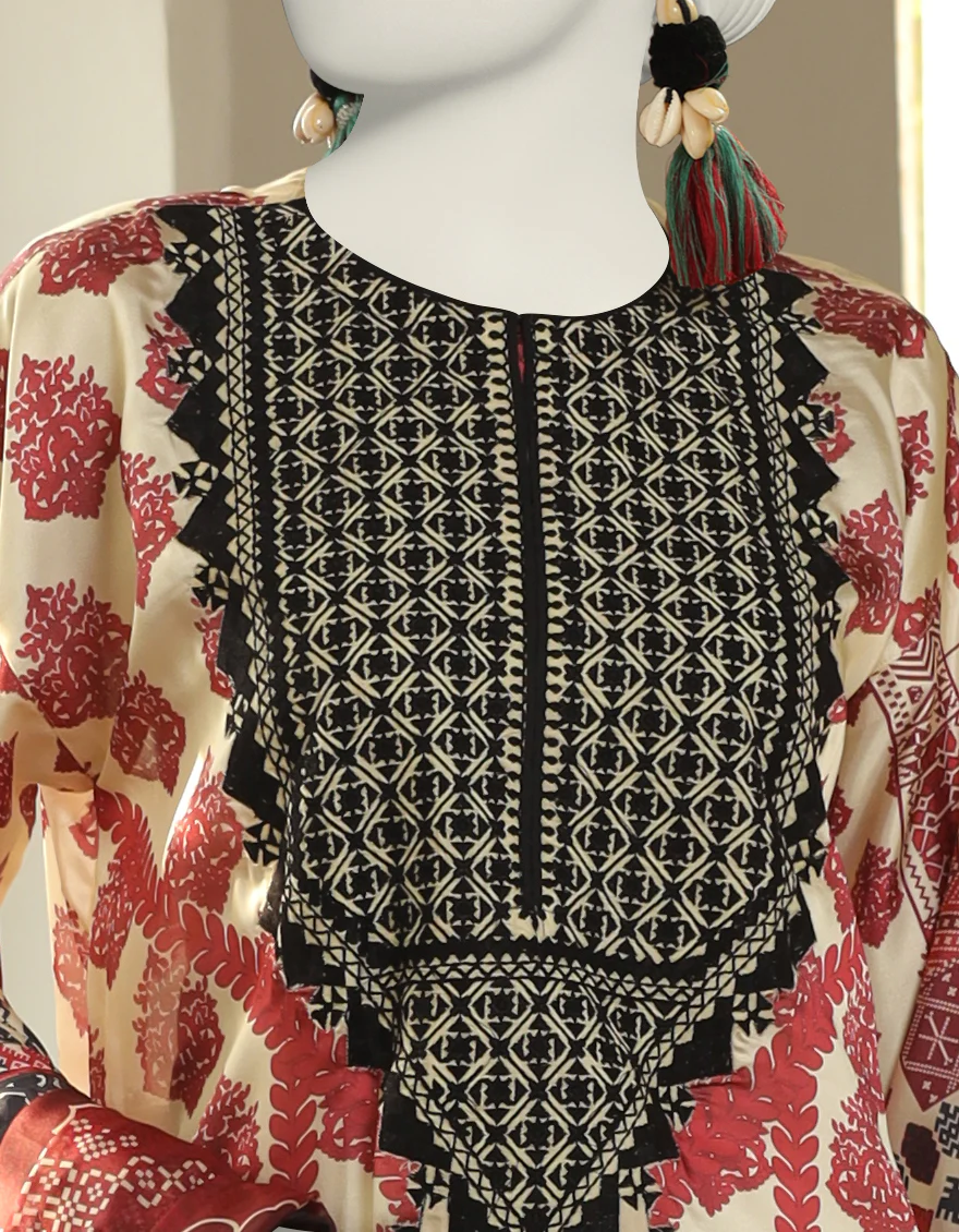 BROWN IMPURE SILK 2PC STITCHED | JLAWN-S-JDS-24-1099/ - Image 3