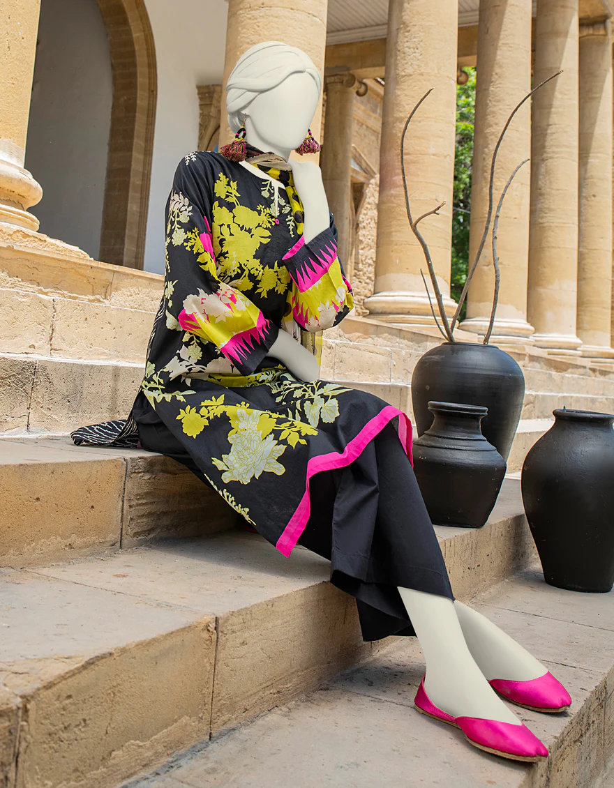BLACK LAWN 2PC STITCHED | JLAWN-S-JDS-24-1105/S CITRUS-1 - Image 2