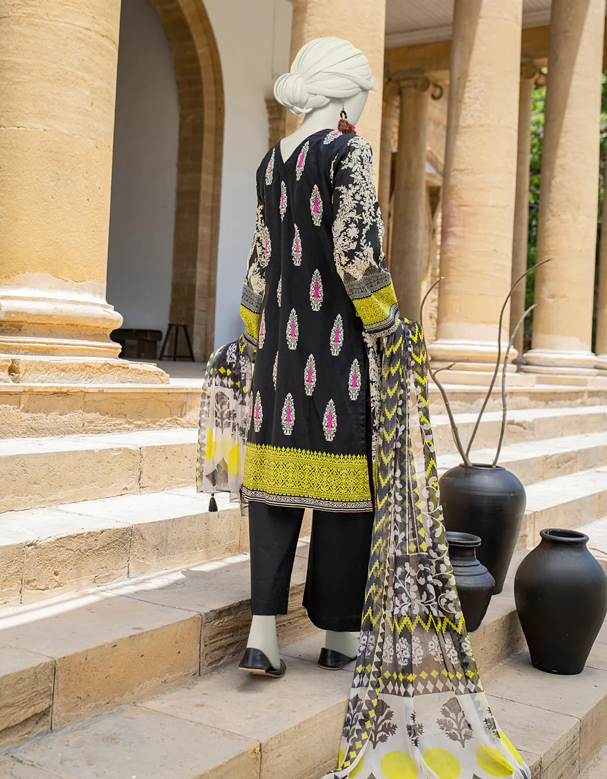 BLACK LAWN 2PC STITCHED | JLAWN-S-JDS-24-1108/S CITRUS-4 - Image 2