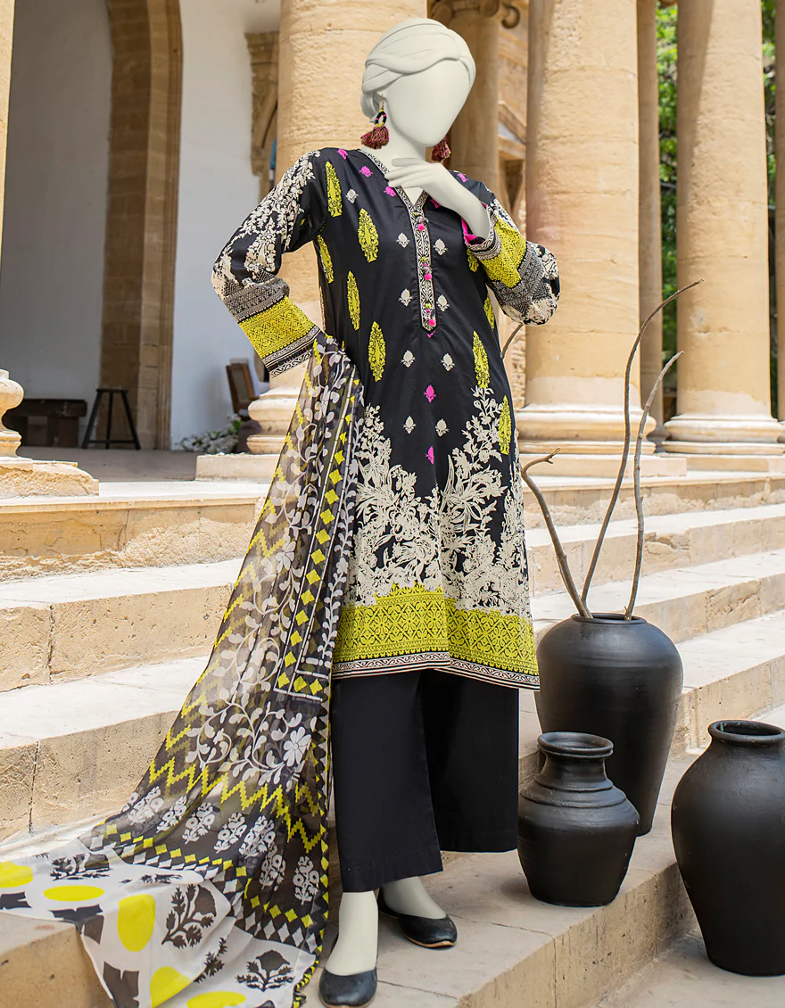 BLACK LAWN 2PC STITCHED | JLAWN-S-JDS-24-1108/S CITRUS-4 - Image 5
