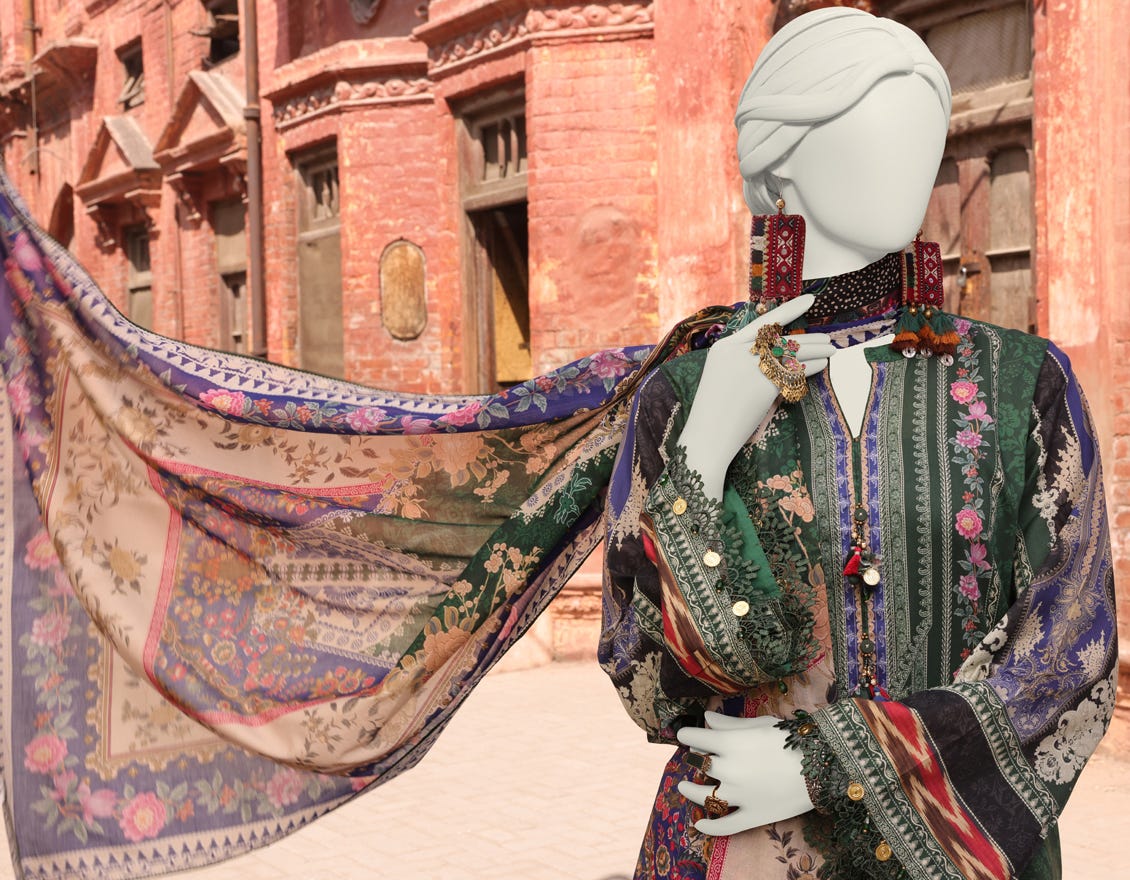 MULTICOLOR LAWN 2PC UNSTITCHED | JLAWN-S-JDS-24-1116 RADINAT-05 - Image 2