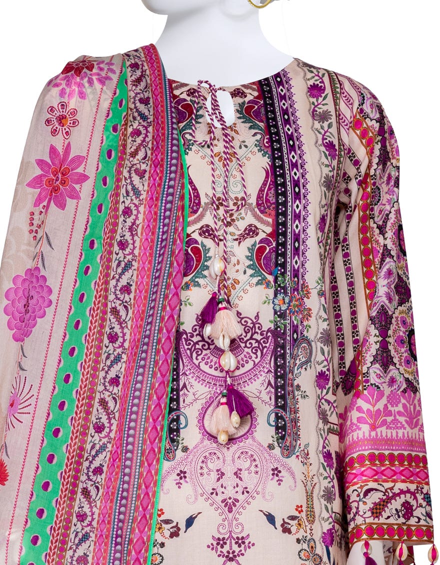 MULTICOLOR LAWN 2PC UNSTITCHED | JLAWN-S-JDS-24-1119 RADINAT-08 - Image 2