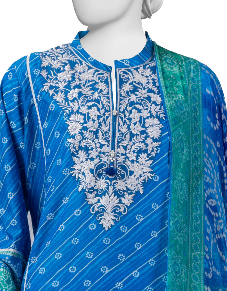 BLUE LAWN 2PC STITCHED | JLAWN-S-JDS-25-1001/S LEHRIA CHUNRI-01 - Image 2