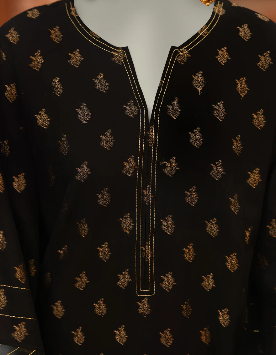 BLACK JACQUARD 2PC UNSTITCHED | JLAWN-S-JDS-25-1053 COLOR BLOCKING-1 - Image 3