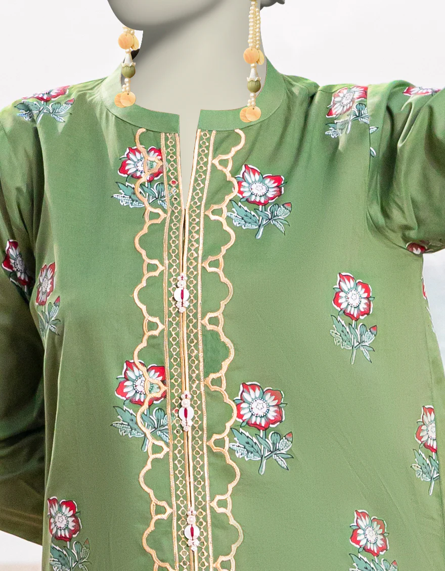 GREEN LAWN 2PC UNSTITCHED | JLAWN-S-JDS-25-1066 BLOCKED PRINT-02 - Image 3