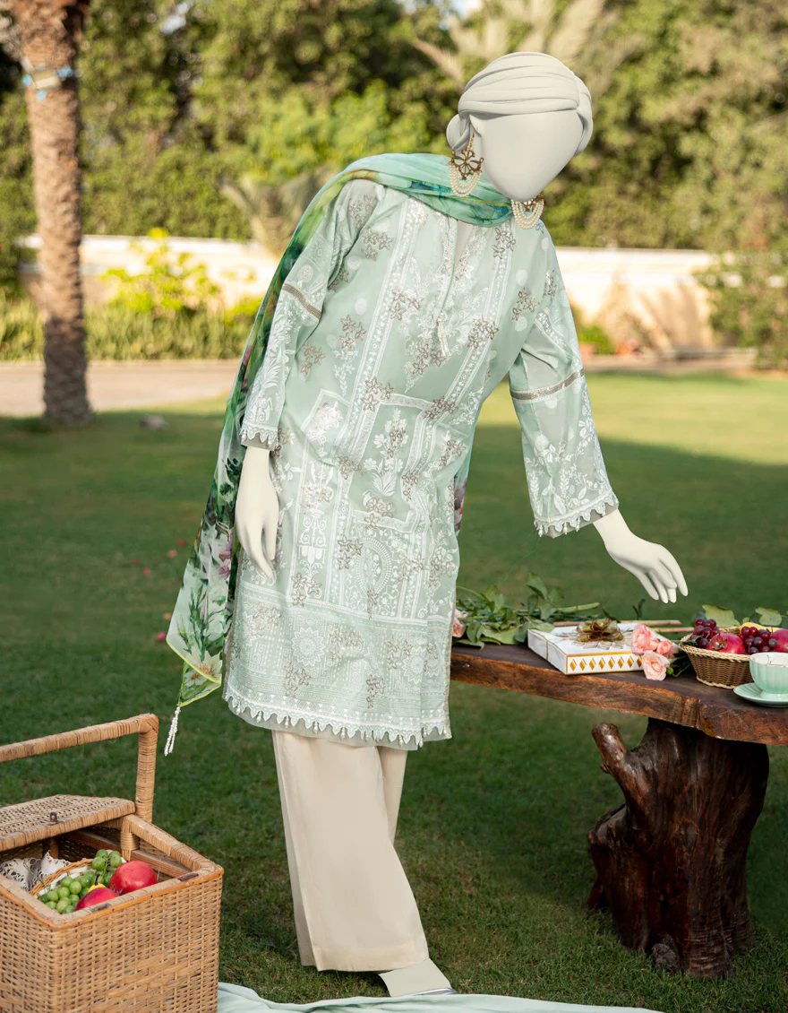 GREEN LAWN 2PC UNSTITCHED | JLAWN-S-JDS-25-1115 - Image 2