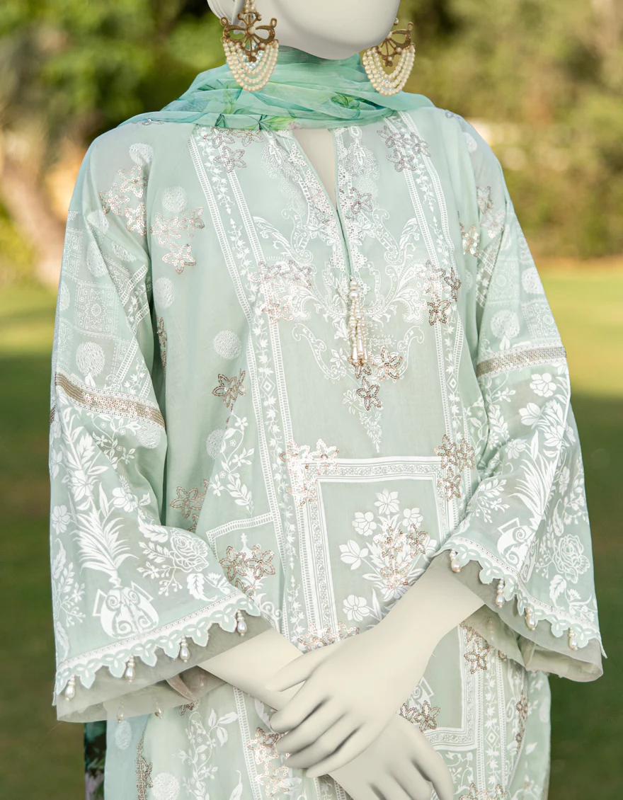 GREEN LAWN 2PC UNSTITCHED | JLAWN-S-JDS-25-1115 - Image 4