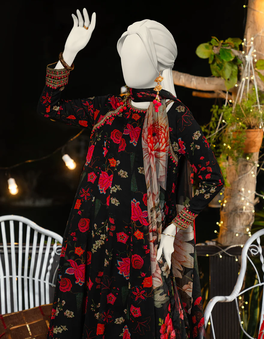BLACK CHIFFON 2PC STITCHED | JLAWN-S-JDS-25-1116/ - Image 3