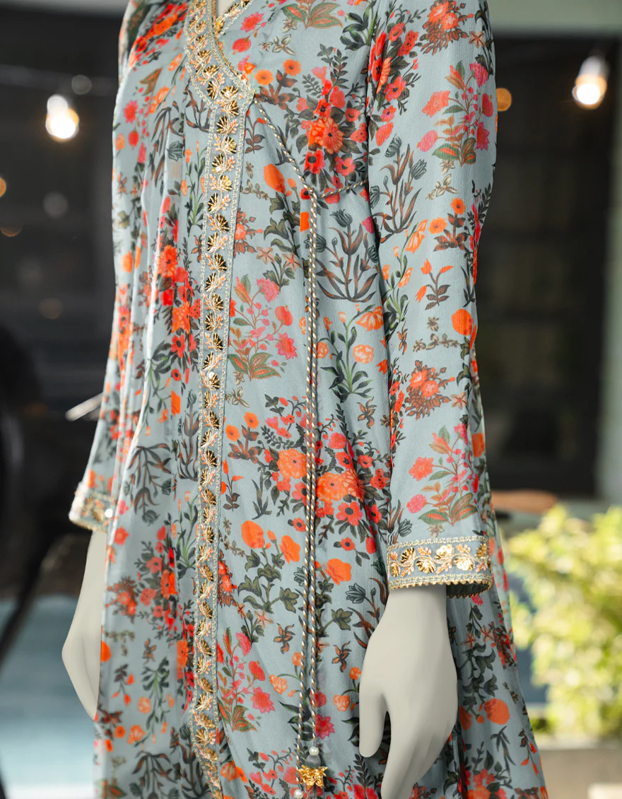 BLUE CHIFFON 2PC STITCHED | JLAWN-S-JDS-25-1118/ - Image 2