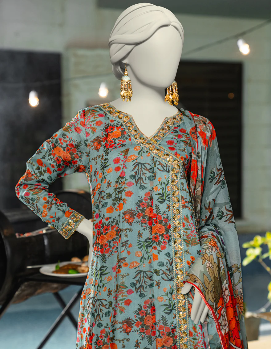 BLUE CHIFFON 2PC STITCHED | JLAWN-S-JDS-25-1118/ - Image 3