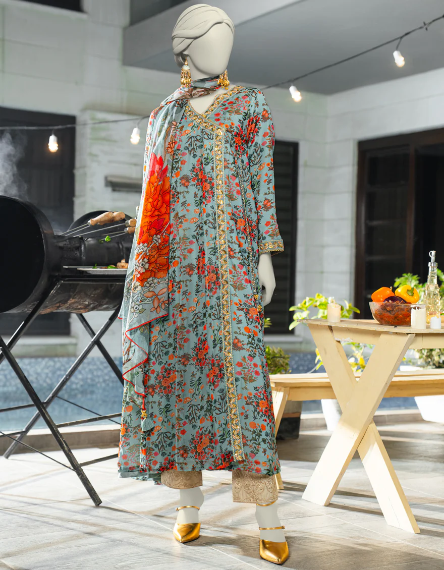 BLUE CHIFFON 2PC STITCHED | JLAWN-S-JDS-25-1118/ - Image 4