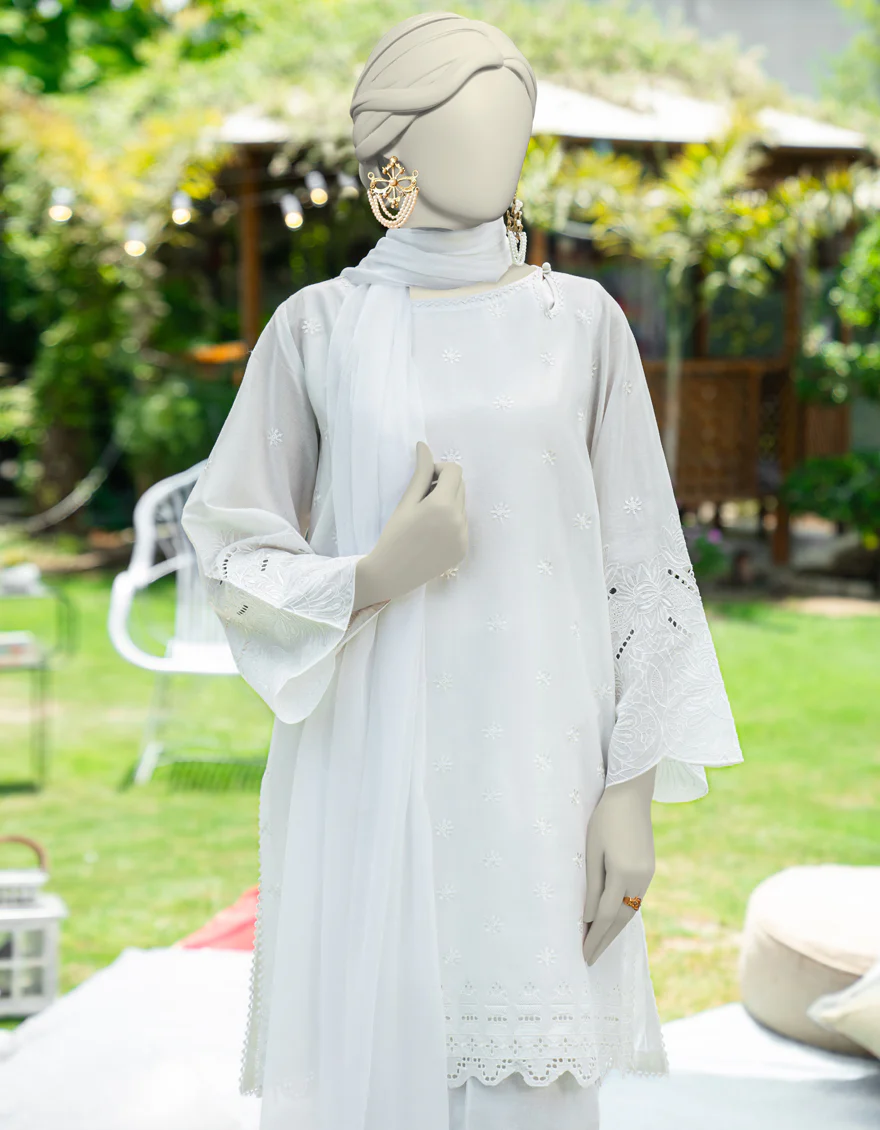 WHITE DYED 2PC STITCHED | JLAWN-S-JDS-25-1120/ - Image 3