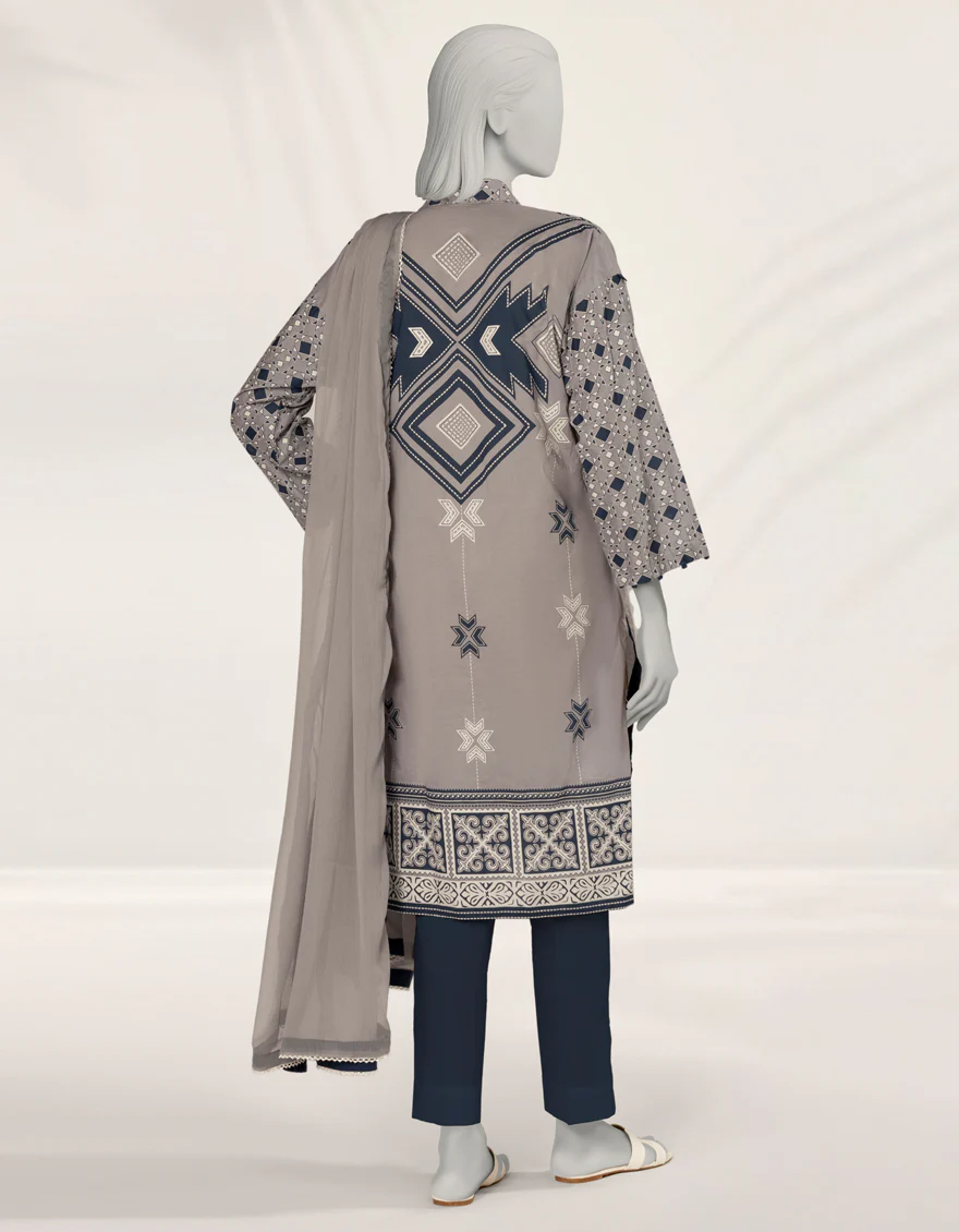 GREY LAWN 2PC STITCHED | JLAWN-S-JDS-25-1171/S MODERN RALLI-04 - Image 2