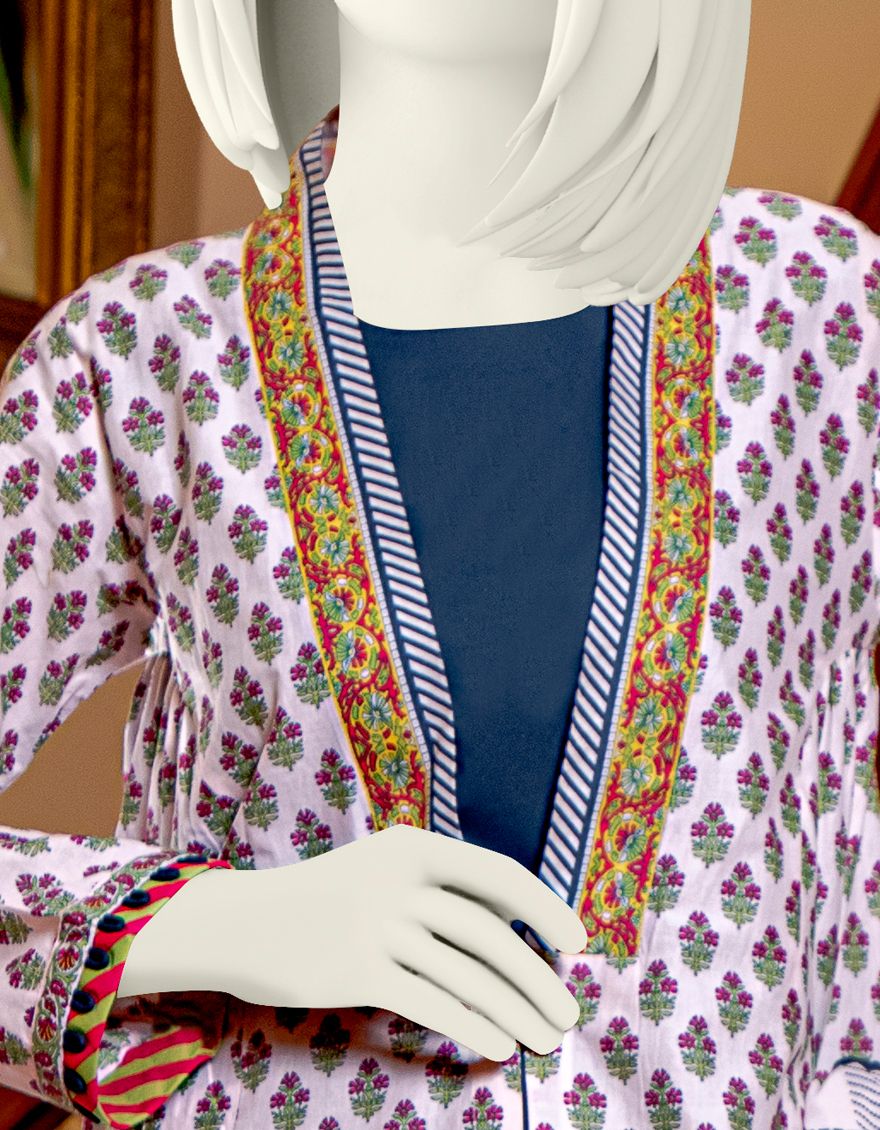 MULTICOLOR LAWN 2PC UNSTITCHED | JLAWN-S-JDS-US-21-1055 FASTIVITY - Image 3