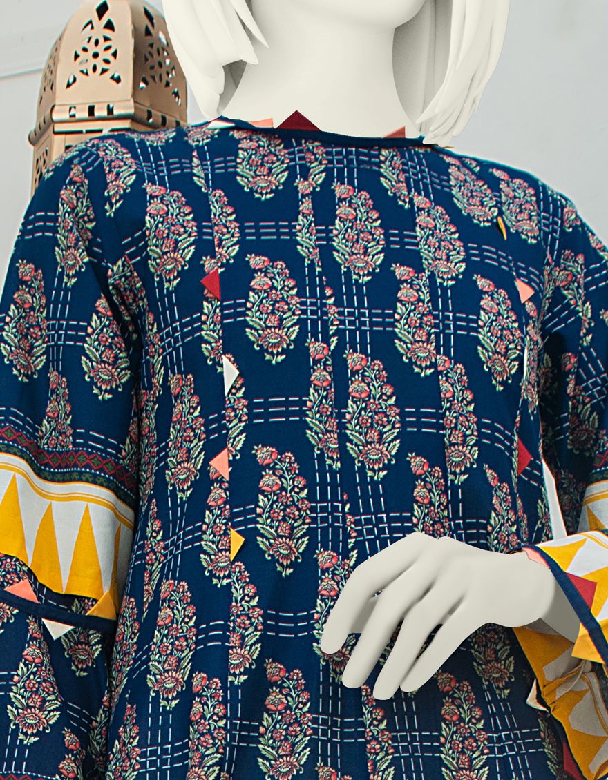 BLUE LAWN 2PC UNSTITCHED | JLAWN-S-JDS-US-21-1056 HERITAGE - Image 2