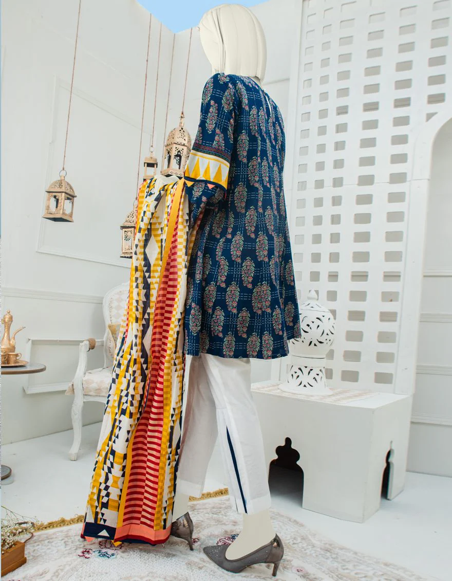 BLUE LAWN 2PC UNSTITCHED | JLAWN-S-JDS-US-21-1056 HERITAGE - Image 3