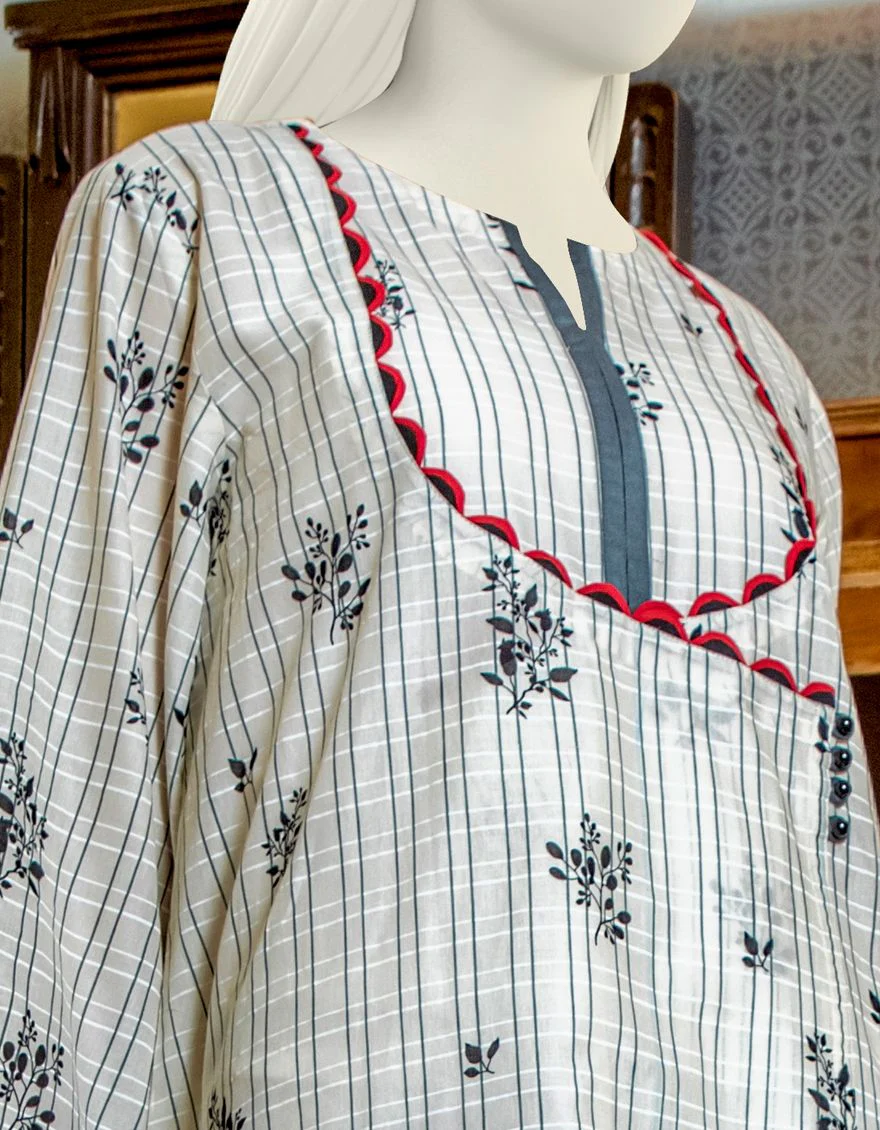 BLACK-WHITE LAWN 2PC UNSTITCHED | JLAWN-S-JDS-US-21-1057 INSPIRED - Image 2
