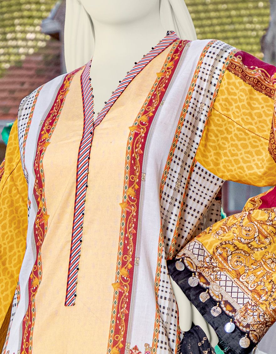 MULTICOLOR LAWN 2PC UNSTITCHED | JLAWN-S-JDS-US-21-1060 MATIYARI - Image 2