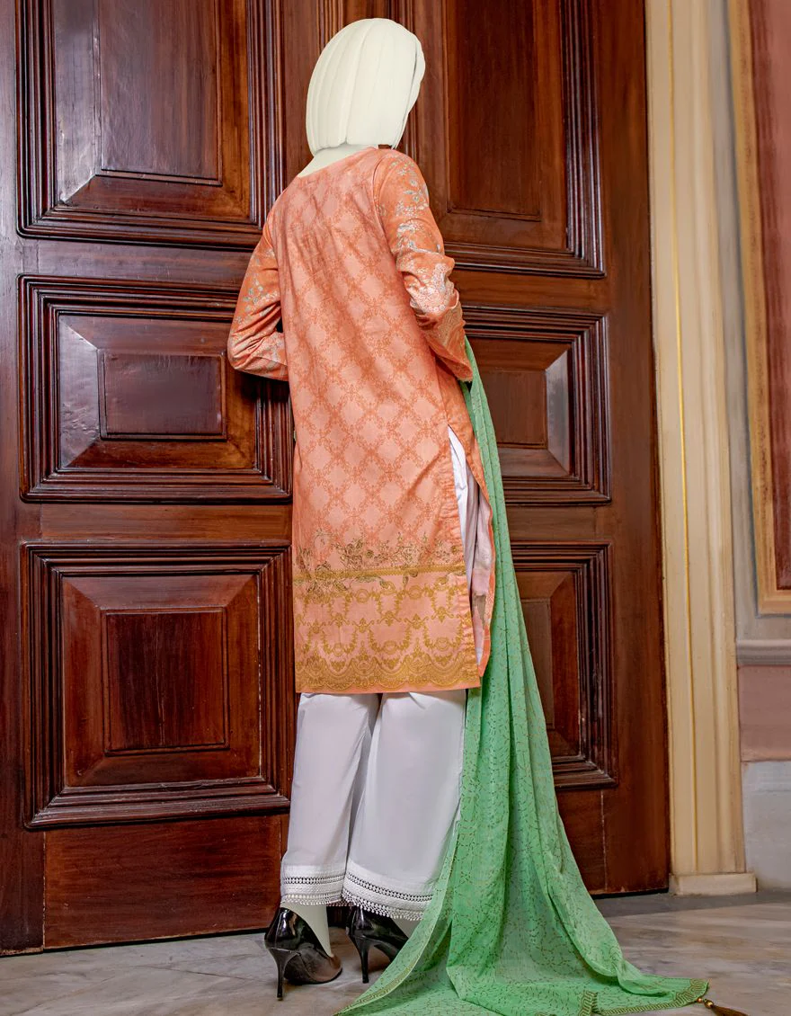 PEACH LAWN 2PC UNSTITCHED | JLAWN-S-JDS-US-21-1062 YALINA - Image 3