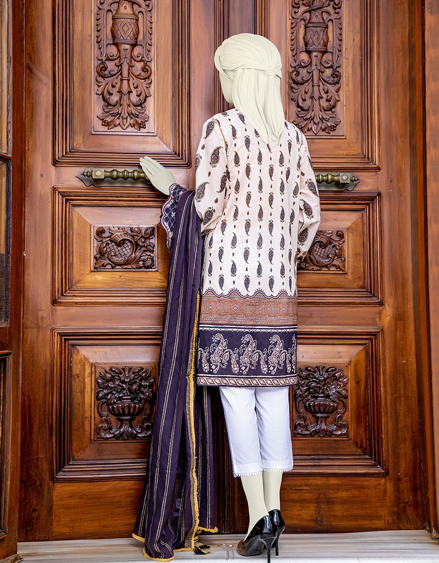 OFF WHITE LAWN 2PC UNSTITCHED | JLAWN-S-JDS-US-21-1065 DEVINE BLISS - Image 2