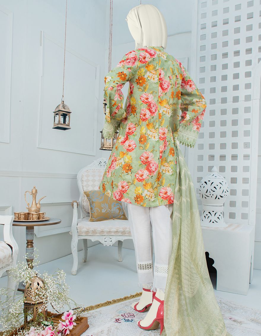 GREEN LAWN 2PC UNSTITCHED | JLAWN-S-JDS-US-21-1070 ALIKA - Image 3