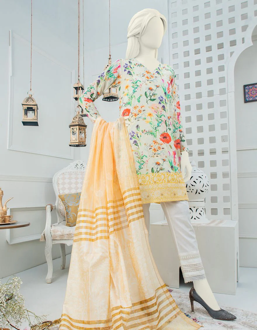 MULTICOLOR LAWN 2PC UNSTITCHED | JLAWN-S-JDS-US-21-1071 AMAI