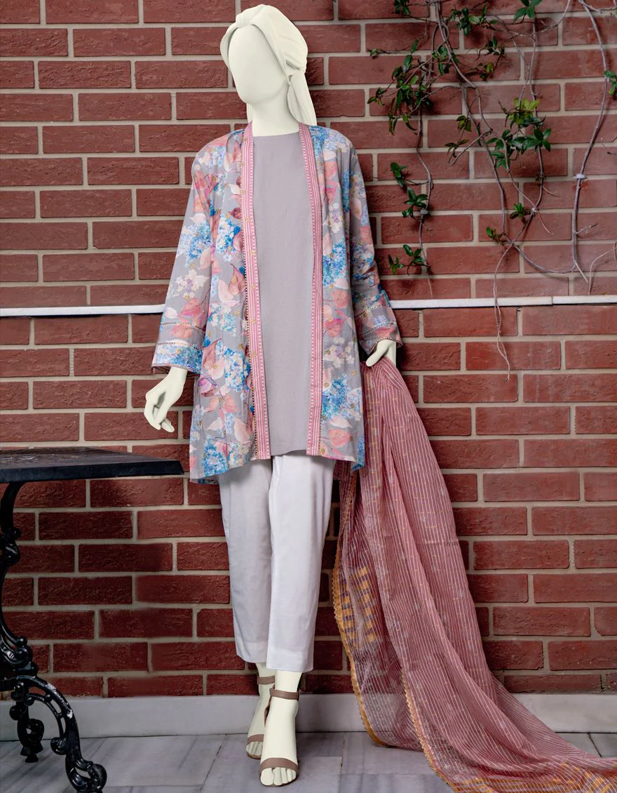 GREY LAWN 2PC UNSTITCHED | JLAWN-S-JDS-US-21-1072 AZIBO