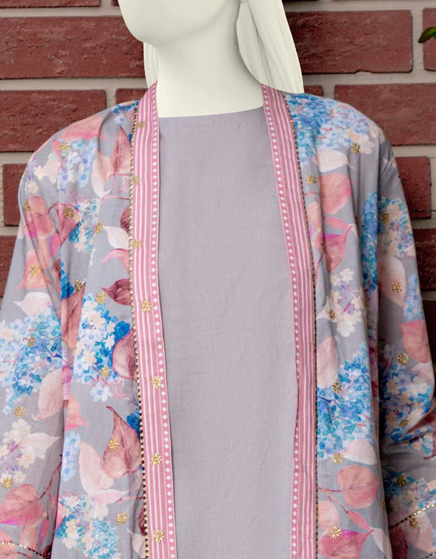 GREY LAWN 2PC UNSTITCHED | JLAWN-S-JDS-US-21-1072 AZIBO - Image 2
