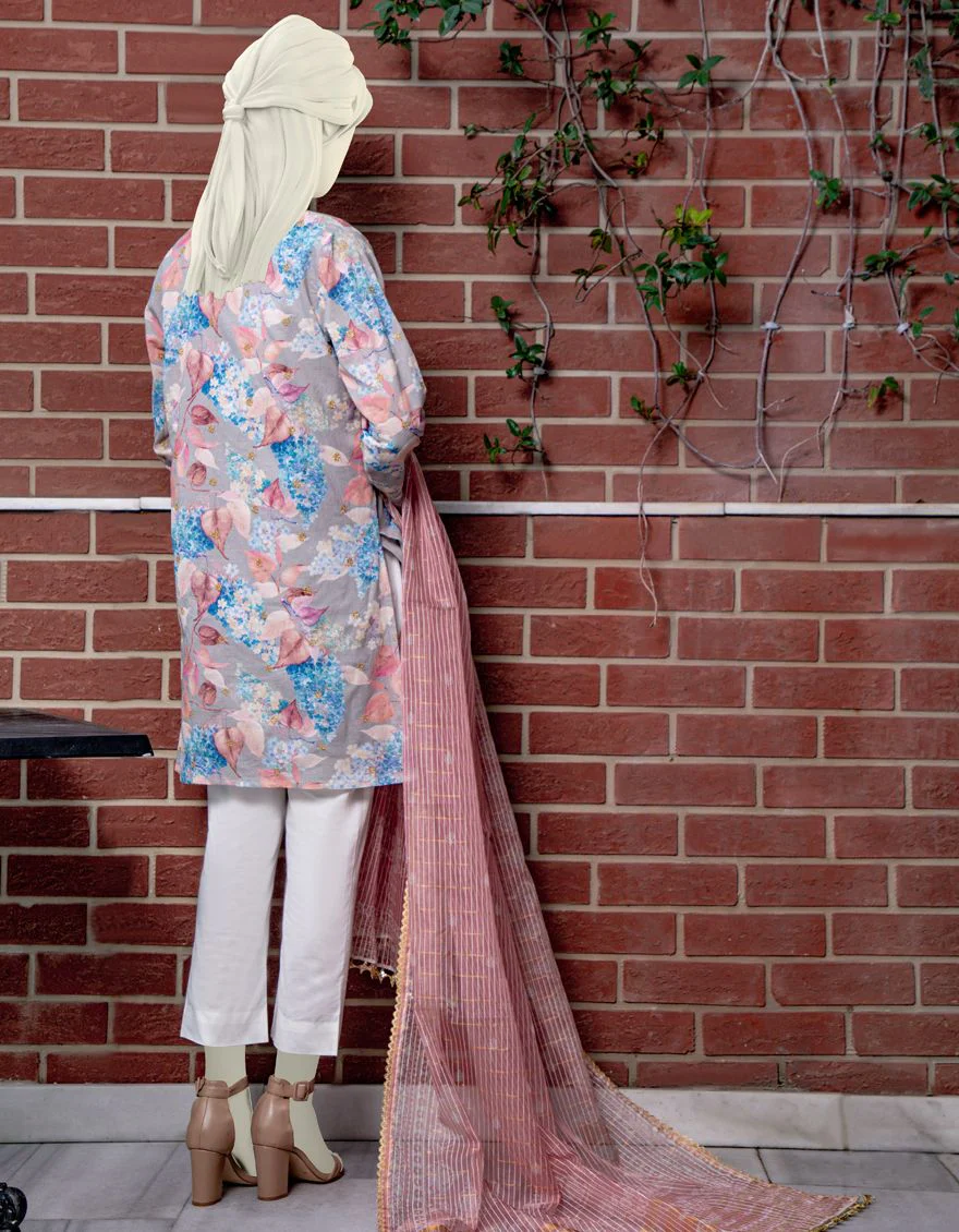 GREY LAWN 2PC UNSTITCHED | JLAWN-S-JDS-US-21-1072 AZIBO - Image 3
