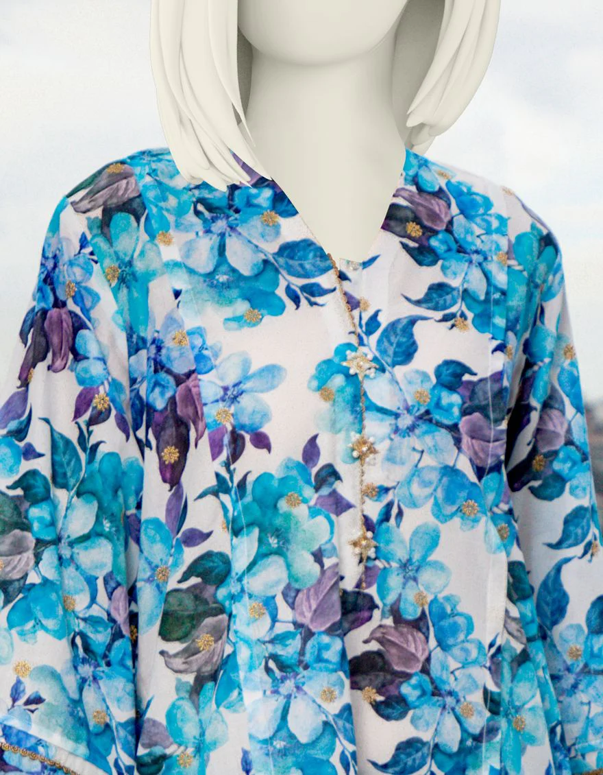 BLUE-WHITE LAWN 2PC UNSTITCHED | JLAWN-S-JDS-US-21-1073 BOLANIE - Image 3