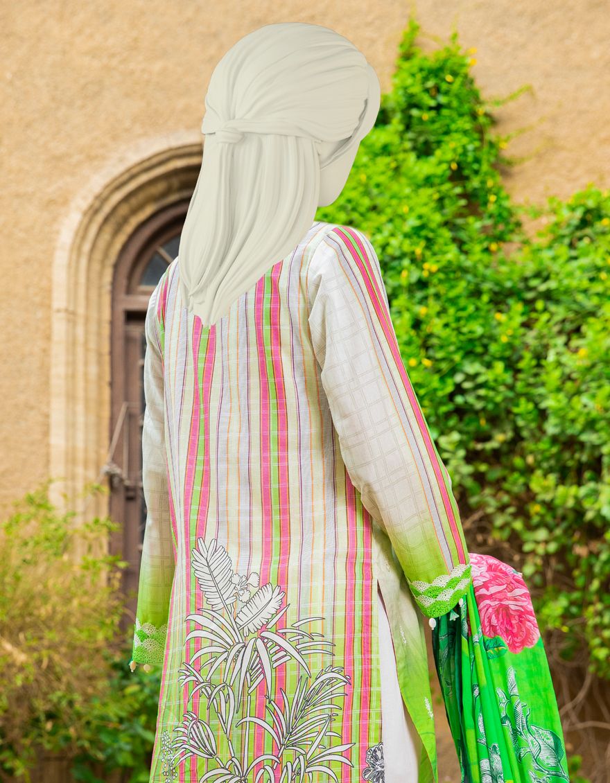 GREEN LAWN 2PC UNSTITCHED | JLAWN-S-JDS-US-21-1075 VIBRANT - Image 2