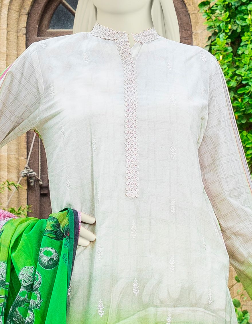 GREEN LAWN 2PC UNSTITCHED | JLAWN-S-JDS-US-21-1075 VIBRANT - Image 3