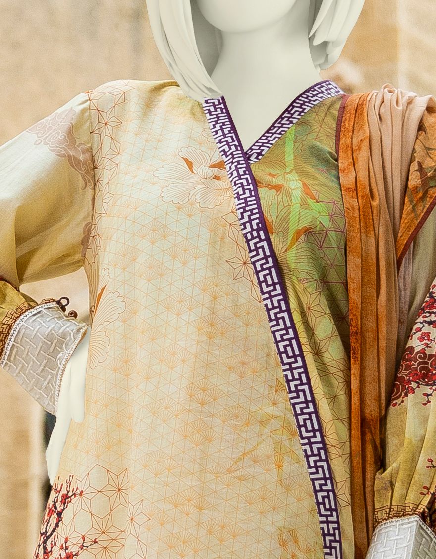 MULTICOLOR LAWN 2PC UNSTITCHED | JLAWN-S-JDS-US-21-1077 CHINESE - Image 3