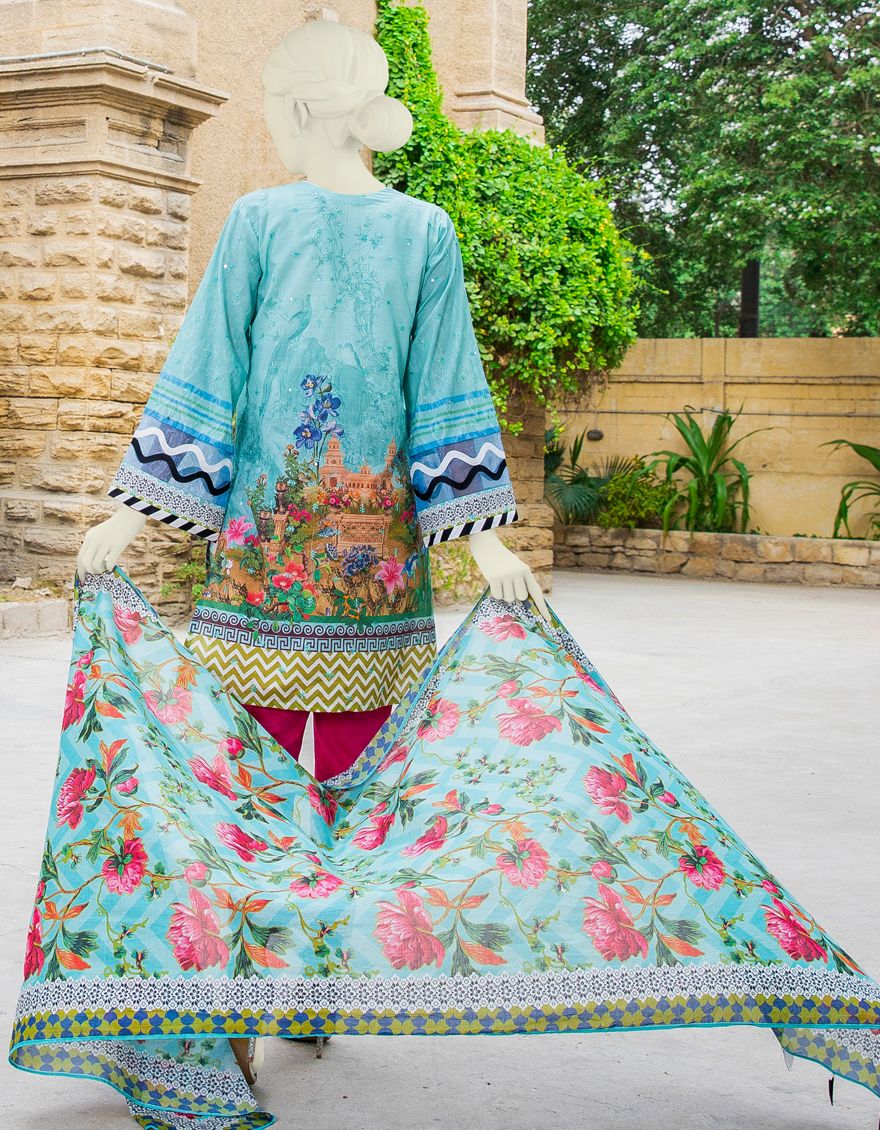 LIGHT FEROZI LAWN 2PC UNSTITCHED | JLAWN-S-JDS-US-21-1078 PULPY - Image 3