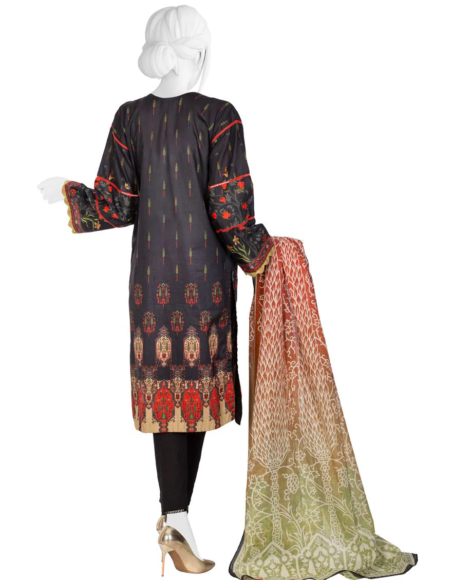 BLACK LAWN 2PC UNSTITCHED | JLAWN-S-JDS-US-21-1086 IRTIQA - Image 3