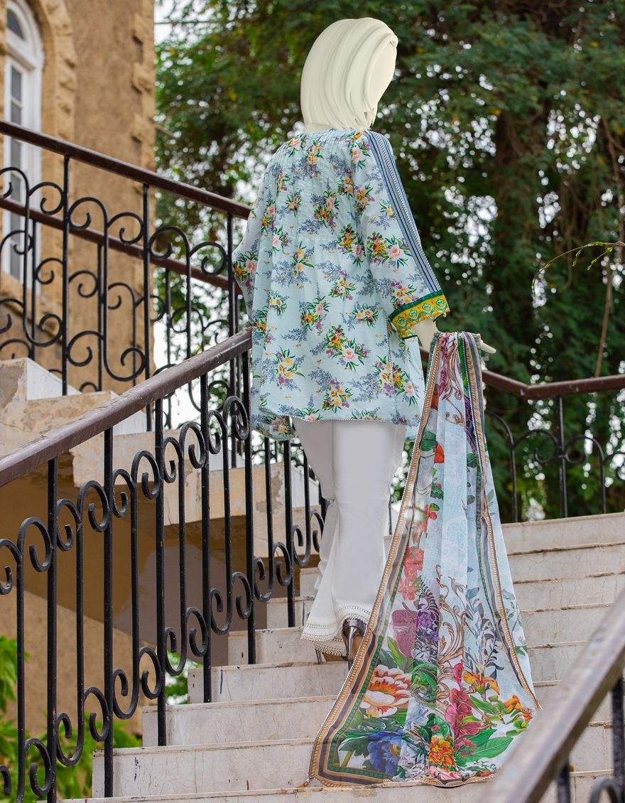 STEEL BLUE LAWN 2PC UNSTITCHED | JLAWN-S-JDS-US-21-1090 DESERT ROSE - Image 3