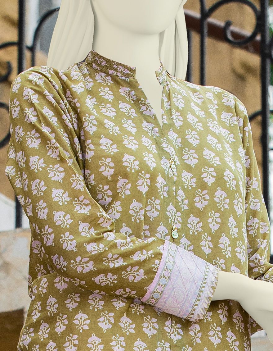 DUSTY GREEN LAWN 2PC UNSTITCHED | JLAWN-S-JDS-US-21-1092 MITTHI - Image 2