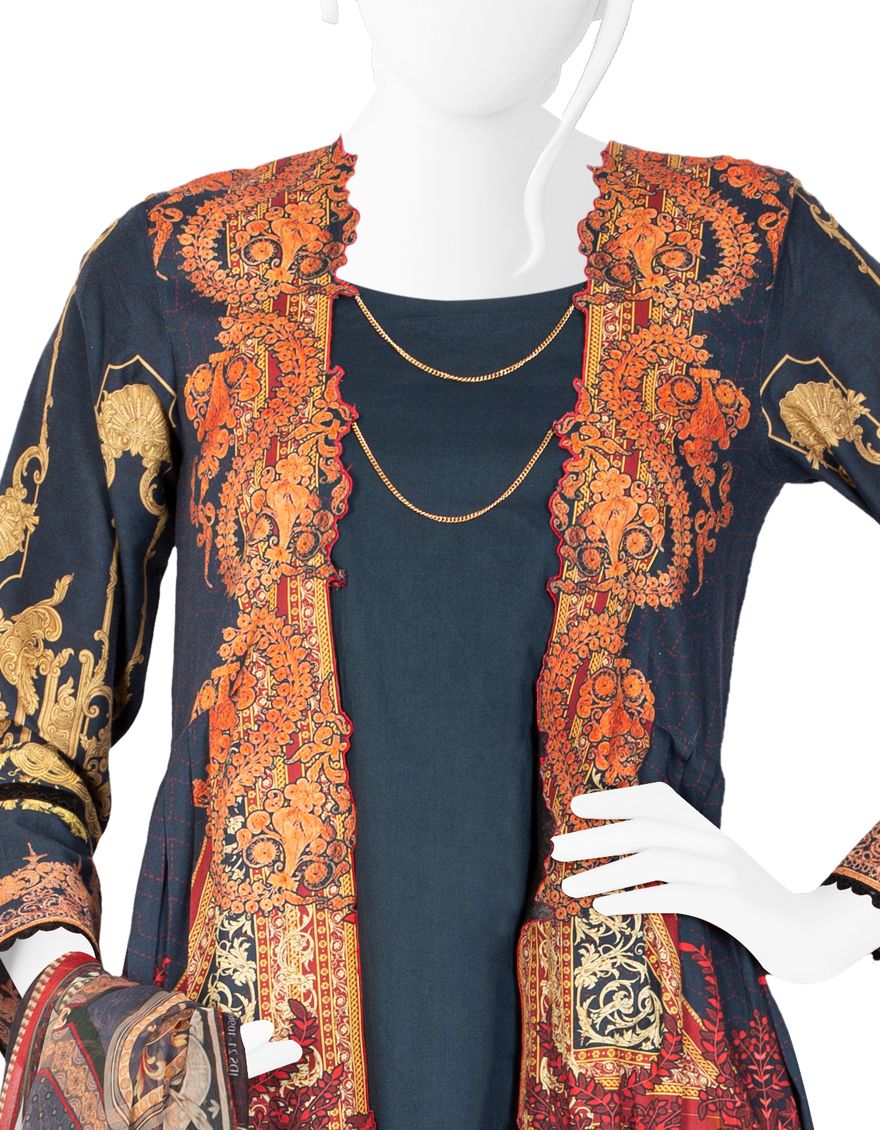NAVY BLUE LAWN 2PC UNSTITCHED | JLAWN-S-JDS-US-21-1096/A EMERALD GREEN - Image 3
