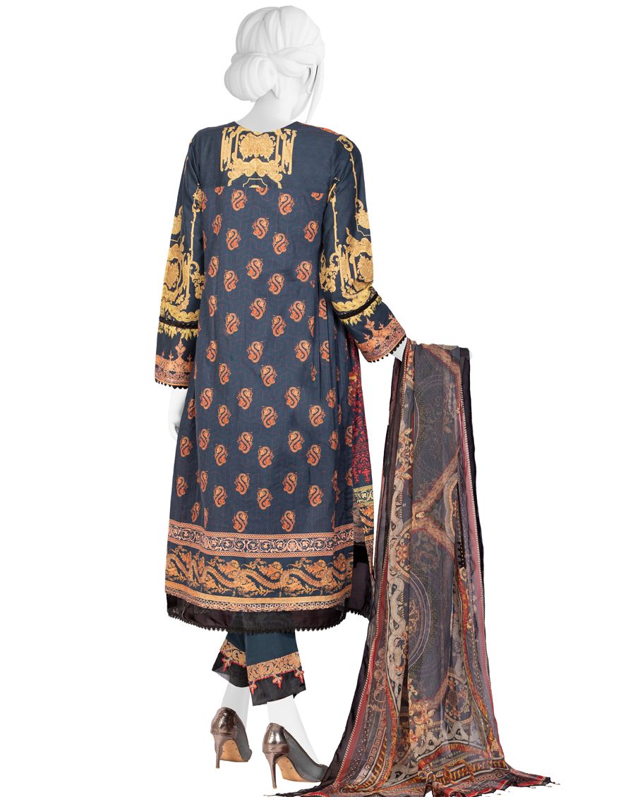 NAVY BLUE LAWN 2PC UNSTITCHED | JLAWN-S-JDS-US-21-1096/A EMERALD GREEN - Image 4