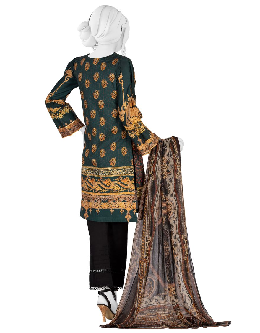 GREEN LAWN 2PC UNSTITCHED | JLAWN-S-JDS-US-21-1096/B EMERALD GREEN - Image 3