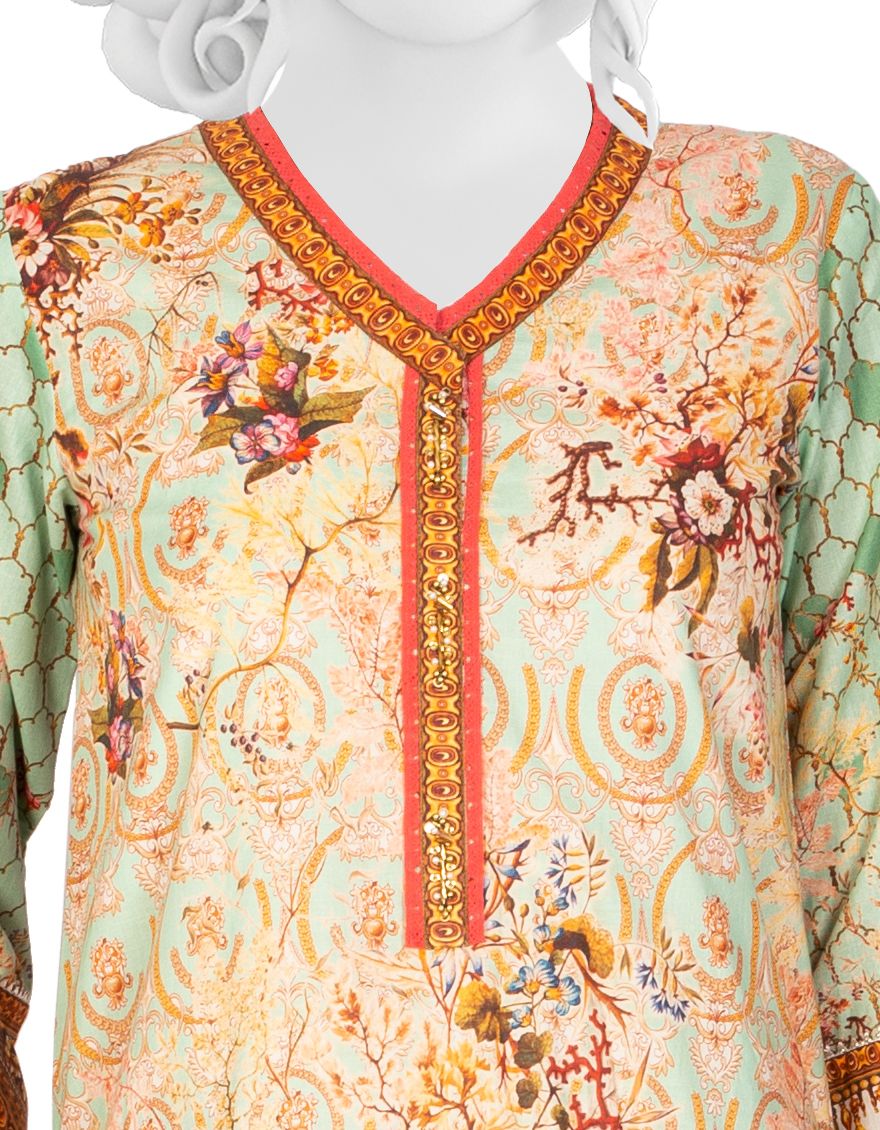 MULTICOLOR LAWN 2PC UNSTITCHED | JLAWN-S-JDS-US-21-1097/B ISLAND - Image 2