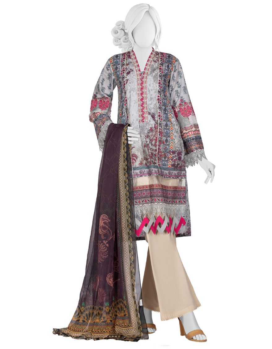 GREEN STRIPES E LAWN 2PC UNSTITCHED | JLAWN-S-JDS-US-21-1098/B PEACH