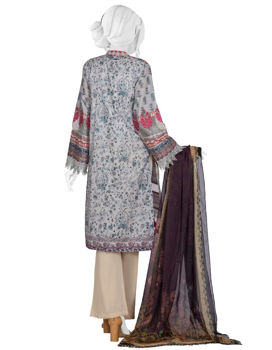 GREEN STRIPES E LAWN 2PC UNSTITCHED | JLAWN-S-JDS-US-21-1098/B PEACH - Image 3